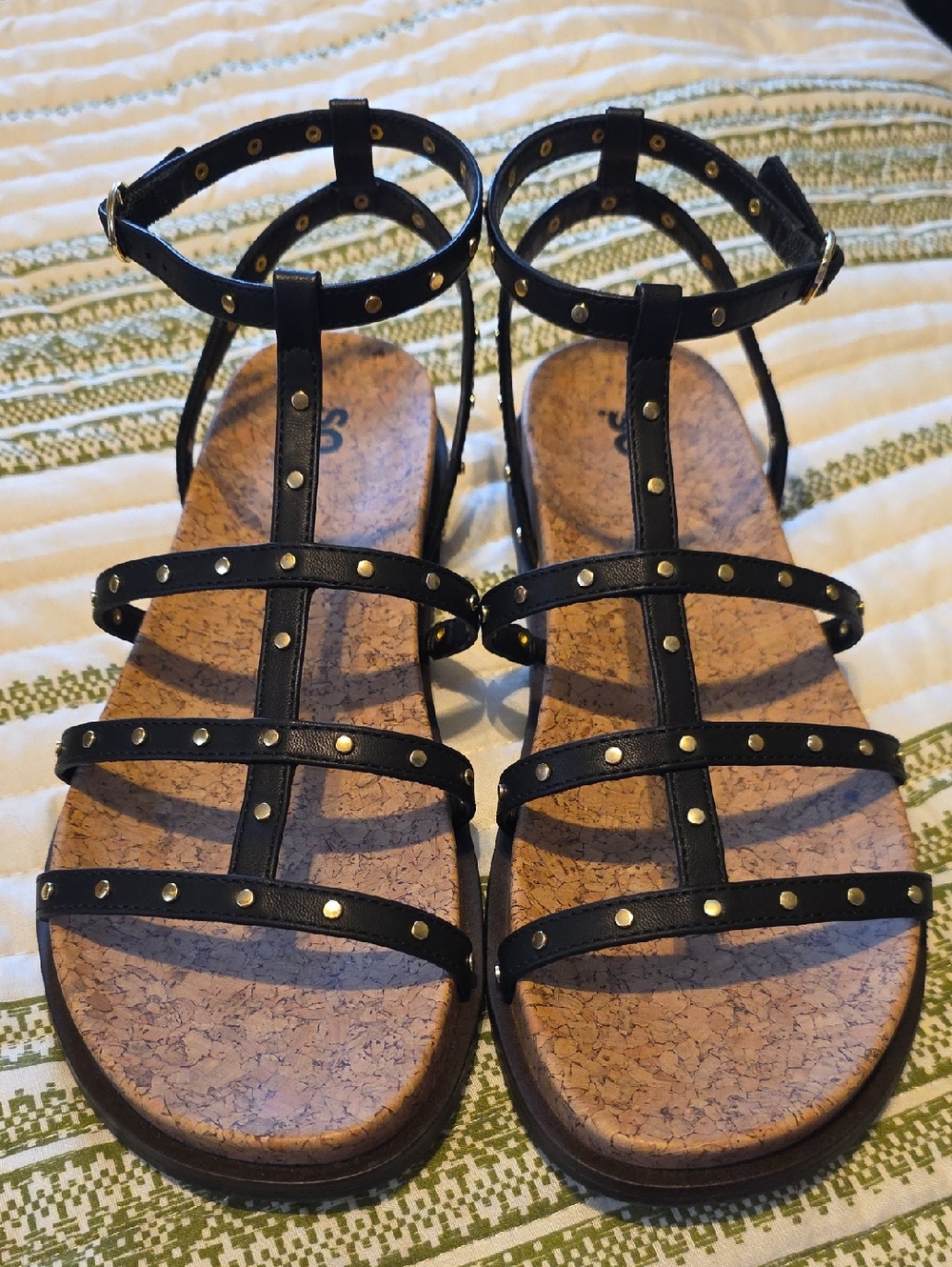 SO Black Studded Multi-Strap Ankle Wrap Sandals